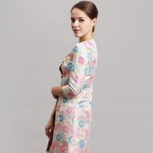 Muatkan imej ke dalam penonton Galeri, 3/4 Sleeve Round Neck Floral Chinese Style Wind Coat
