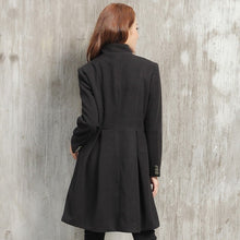 Muatkan imej ke dalam penonton Galeri, Women&#39;s Double-Breasted Wool Blend Chinese Style Wind Coat
