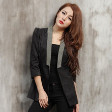 Muatkan imej ke dalam penonton Galeri, 3/4 Sleeve Open Front Chinese Style Women&#39;s Jacket
