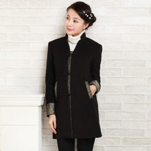 Muatkan imej ke dalam penonton Galeri, V Neck Wool Blend Chinese Style Jacket
