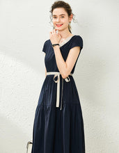 Load image into Gallery viewer, Navy Belt Dress
