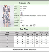 Load image into Gallery viewer, 100% Silk Women&#39;s Dresses V Neck Short Sleeves Printed Ruched Fashion Summer Dress Vestidos
