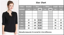 Load image into Gallery viewer, 100% Silk Women&#39;s Runway Shirts Sexy V Neck 3/4 Sleeves Embroidery Elegant Pullover Blouse Tops
