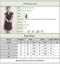 Load image into Gallery viewer, 100% Silk Women&#39;s Dresses V Neck Short Sleeves Printed Side Pockets Fashion Summer Dress Vestidos
