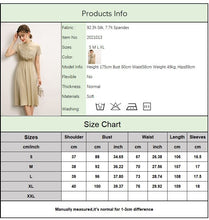 Load image into Gallery viewer, 93.3% Silk 7.7% Spandex Women&#39;s Dresses O Neck Short Sleeves Embroidery Elastic Waist Elegant Summer Dress Vestidos
