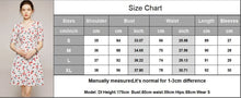 Load image into Gallery viewer, 100% Silk Women&#39;s Runway Summer Dresses Sexy V Neck Short Sleeves Lace Up Printed Fashion Casual Short Dresses
