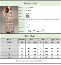 Load image into Gallery viewer, 100% Natural Silk Women&#39;s Dresses Sexy V Neck Half Sleeves Lace Patchwork Floral Printed Ruffles Fashion Mid Summer Dress
