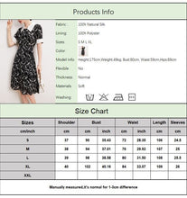 Load image into Gallery viewer, 100% Natural Silk Women&#39;s Dresses Turn Down Collar Short Sleeves Printed Sash Belt Fashion Summer Dress Vestidos
