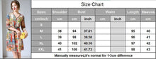 Load image into Gallery viewer, 100% Pure Silk Women&#39;s Runway Dresses V Neck 3/4 Sleeves Printed Buttons Detailing Fashion Summer Short Dresses
