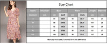 Load image into Gallery viewer, 100% Natural Silk Women&#39;s Dresses Sexy V Neck Flare Sleeves Printed Ruffles Lace Piping Tiered Fashion Summer Holiday Dress
