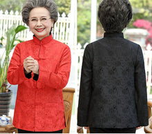 Muatkan imej ke dalam penonton Galeri, Reversible Silk Blend Auspicious Pattern Women&#39;s Chinese Jacket
