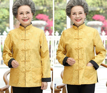 Muatkan imej ke dalam penonton Galeri, Reversible Silk Blend Auspicious Pattern Women&#39;s Chinese Jacket
