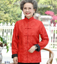 Load image into Gallery viewer, Reversible Silk Blend Auspicious Pattern Women&#39;s Chinese Jacket
