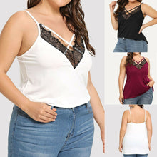 Load image into Gallery viewer, Plus Size Women&#39;s Casual Sleeveless Silk Vest Blouse Fashion Ladies Loose Solid Casual Beach Shirt Tops
