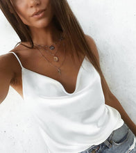 Load image into Gallery viewer, Women Silk Satin Lace Strap Top Shirt Lady Sleeveless Vest Tank Summer Loose Camisole Party Clubwear
