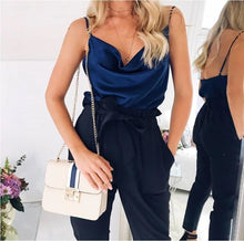 Load image into Gallery viewer, Women Silk Satin Lace Strap Top Shirt Lady Sleeveless Vest Tank Summer Loose Camisole Party Clubwear
